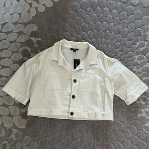 Alfani white cropped over jacket